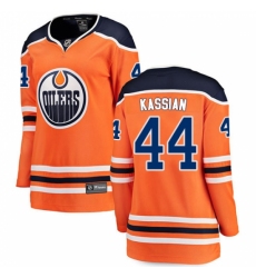 Women's Edmonton Oilers #44 Zack Kassian Authentic Orange Home Fanatics Branded Breakaway NHL Jersey