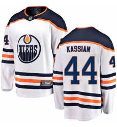 Youth Edmonton Oilers #44 Zack Kassian Authentic White Away Fanatics Branded Breakaway NHL Jersey