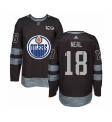 Men's Edmonton Oilers #18 James Neal Authentic Black 1917-2017 100th Anniversary Hockey Jersey