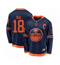 Men's Edmonton Oilers #18 James Neal Authentic Navy Blue Alternate Fanatics Branded Breakaway Hockey Jersey