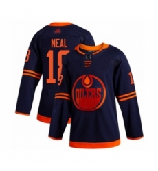 Men's Edmonton Oilers #18 James Neal Authentic Navy Blue Alternate Hockey Jersey