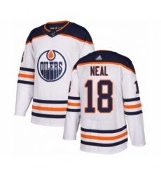 Men's Edmonton Oilers #18 James Neal Authentic White Away Hockey Jersey