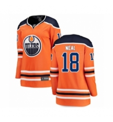 Women's Edmonton Oilers #18 James Neal Authentic Orange Home Fanatics Branded Breakaway Hockey Jersey