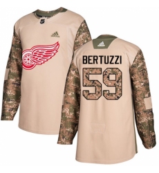 Men's Adidas Detroit Red Wings #59 Tyler Bertuzzi Authentic Camo Veterans Day Practice NHL Jersey