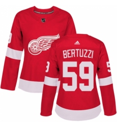Women's Adidas Detroit Red Wings #59 Tyler Bertuzzi Authentic Red Home NHL Jersey