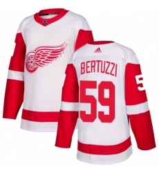 Youth Adidas Detroit Red Wings #59 Tyler Bertuzzi Authentic White Away NHL Jersey