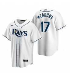 Men's Nike Tampa Bay Rays #17 Austin Meadows White Home Stitched Baseball Jersey