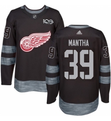 Men's Adidas Detroit Red Wings #39 Anthony Mantha Authentic Black 1917-2017 100th Anniversary NHL Jersey