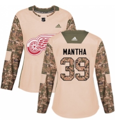 Women's Adidas Detroit Red Wings #39 Anthony Mantha Authentic Camo Veterans Day Practice NHL Jersey