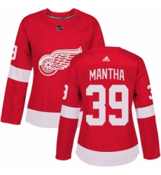 Women's Adidas Detroit Red Wings #39 Anthony Mantha Authentic Red Home NHL Jersey