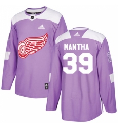 Youth Adidas Detroit Red Wings #39 Anthony Mantha Authentic Purple Fights Cancer Practice NHL Jersey