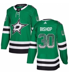Men's Adidas Dallas Stars #30 Ben Bishop Authentic Green Drift Fashion NHL Jersey