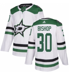 Men's Adidas Dallas Stars #30 Ben Bishop White Road Authentic Stitched NHL Jersey