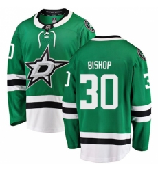 Men's Dallas Stars #30 Ben Bishop Authentic Green Home Fanatics Branded Breakaway NHL Jersey