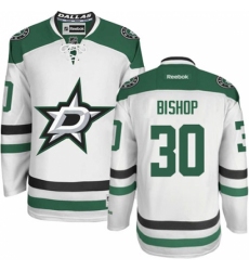 Men's Reebok Dallas Stars #30 Ben Bishop Authentic White Away NHL Jersey