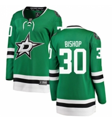 Women's Dallas Stars #30 Ben Bishop Authentic Green Home Fanatics Branded Breakaway NHL Jersey