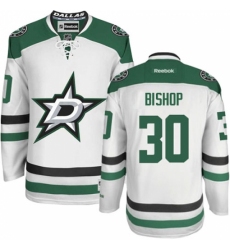 Youth Reebok Dallas Stars #30 Ben Bishop Authentic White Away NHL Jersey