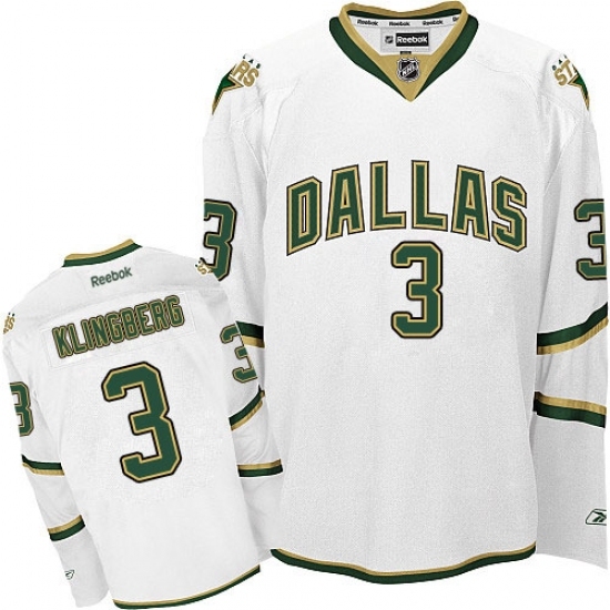 Men's Reebok Dallas Stars #3 John Klingberg Authentic White Third NHL Jersey Men's Reebok Dallas Stars #3 John Klingberg Authentic White Third NHL Jersey