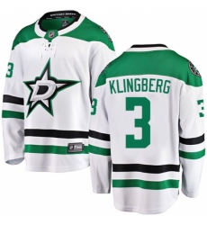 Youth Dallas Stars #3 John Klingberg Authentic White Away Fanatics Branded Breakaway NHL Jersey