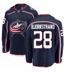 Men's Columbus Blue Jackets #28 Oliver Bjorkstrand Fanatics Branded Navy Blue Home Breakaway NHL Jersey