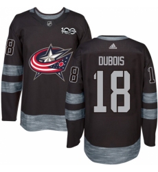 Men's Adidas Columbus Blue Jackets #18 Pierre-Luc Dubois Authentic Black 1917-2017 100th Anniversary NHL Jersey