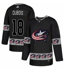 Men's Adidas Columbus Blue Jackets #18 Pierre-Luc Dubois Authentic Black Team Logo Fashion NHL Jersey