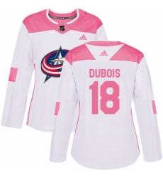 Women's Adidas Columbus Blue Jackets #18 Pierre-Luc Dubois Authentic White/Pink Fashion NHL Jersey
