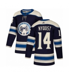 Men's Columbus Blue Jackets #14 Gustav Nyquist Authentic Navy Blue Alternate Hockey Jersey