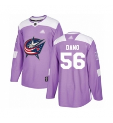 Youth Columbus Blue Jackets #56 Marko Dano Authentic Purple Fights Cancer Practice Hockey Jersey