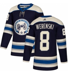 Men's Adidas Columbus Blue Jackets #8 Zach Werenski Authentic Navy Blue Alternate NHL Jersey