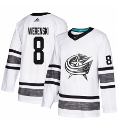 Men's Adidas Columbus Blue Jackets #8 Zach Werenski White 2019 All-Star Game Parley Authentic Stitched NHL Jersey