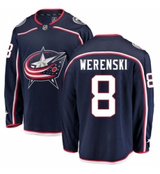 Men's Columbus Blue Jackets #8 Zach Werenski Fanatics Branded Navy Blue Home Breakaway NHL Jersey