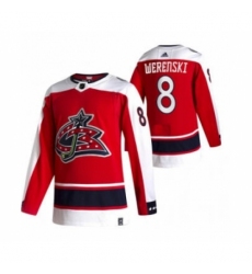 Men's Columbus Blue Jackets #8 Zach Werenski Red 2020-21 Reverse Retro Alternate Hockey Jersey