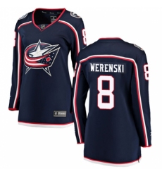 Women's Columbus Blue Jackets #8 Zach Werenski Fanatics Branded Navy Blue Home Breakaway NHL Jersey