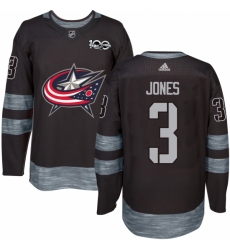 Men's Adidas Columbus Blue Jackets #3 Seth Jones Authentic Black 1917-2017 100th Anniversary NHL Jersey