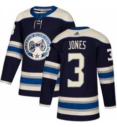 Men's Adidas Columbus Blue Jackets #3 Seth Jones Authentic Navy Blue Alternate NHL Jersey