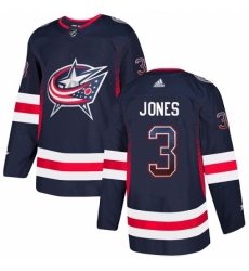 Men's Adidas Columbus Blue Jackets #3 Seth Jones Authentic Navy Blue Drift Fashion NHL Jersey