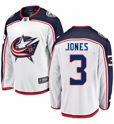 Men's Columbus Blue Jackets #3 Seth Jones Fanatics Branded White Away Breakaway NHL Jersey