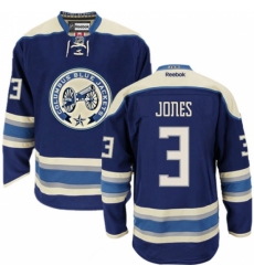 Men's Reebok Columbus Blue Jackets #3 Seth Jones Premier Navy Blue Third NHL Jersey