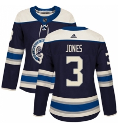 Women's Adidas Columbus Blue Jackets #3 Seth Jones Authentic Navy Blue Alternate NHL Jersey