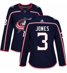 Women's Adidas Columbus Blue Jackets #3 Seth Jones Authentic Navy Blue Home NHL Jersey