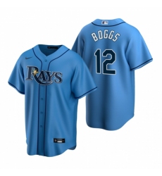 Men's Nike Tampa Bay Rays #12 Wade Boggs Light Blue Alternate Stitched Baseball Jersey