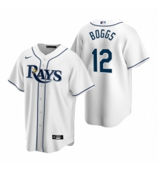 Men's Nike Tampa Bay Rays #12 Wade Boggs White Home Stitched Baseball Jersey