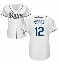 Women's Majestic Tampa Bay Rays #12 Wade Boggs Authentic White Home Cool Base MLB Jersey