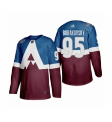 Men's Colorado Avalanche #95 Andre Burakovsky Authentic Burgundy  Blue 2020 Stadium Series Hockey Jersey