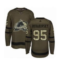 Men's Colorado Avalanche #95 Andre Burakovsky Authentic Green Salute to Service Hockey Jersey