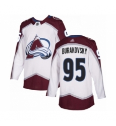 Men's Colorado Avalanche #95 Andre Burakovsky Authentic White Away Hockey Jersey