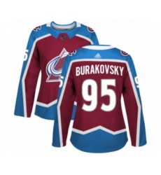 Women's Colorado Avalanche #95 Andre Burakovsky Authentic Burgundy Red Home Hockey Jersey