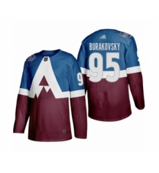 Youth Colorado Avalanche #95 Andre Burakovsky Authentic Burgundy  Blue 2020 Stadium Series Hockey Jersey