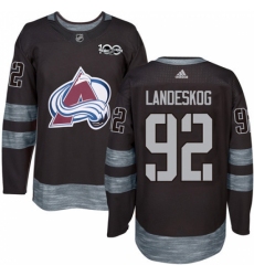Men's Adidas Colorado Avalanche #92 Gabriel Landeskog Authentic Black 1917-2017 100th Anniversary NHL Jersey Men's Adidas Colorado Avalanche #92 Gabriel Landeskog Authentic Black 1917-2017 100th Anniversary NHL Jersey